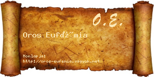 Oros Eufémia névjegykártya